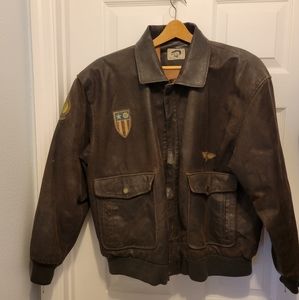 Vintage 1980s leather bomber jacket